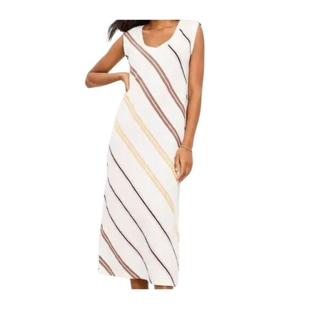 Lou & grey women’s striped sleeveless T-shirt, mini dress size large